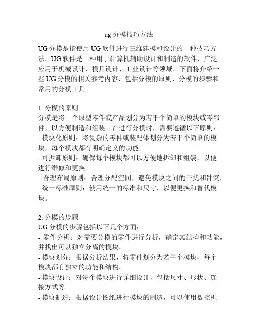 ug分模技巧方法