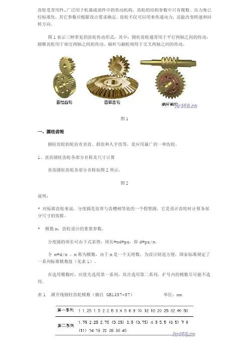 齿轮标准画法