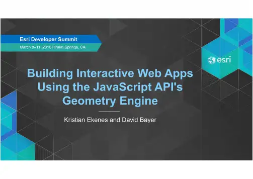 190Building Interactive Web Apps Using JavaScript API's Geometry Engine