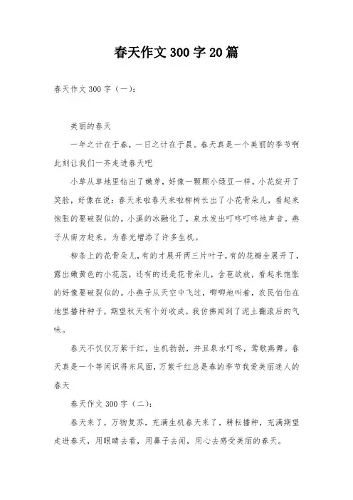春天作文300字20篇