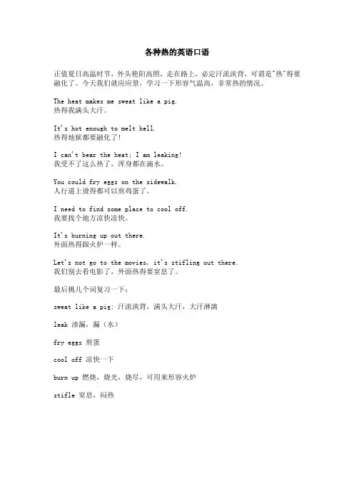 各种热的英语口语