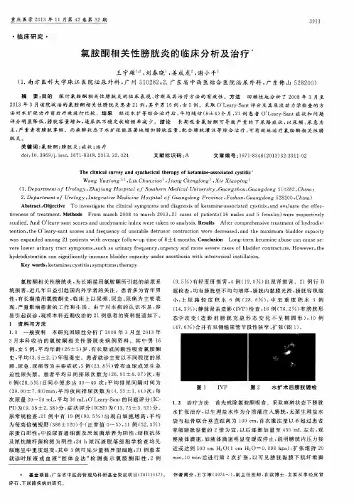 氯胺酮相关性膀胱炎的临床分析及治疗