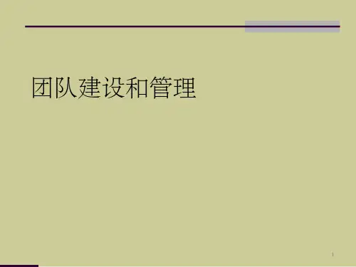 团队建设和管理PPT课件