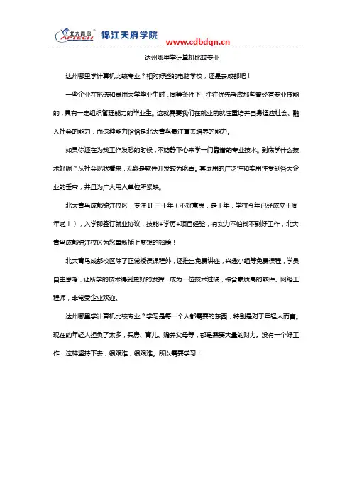 达州哪里学计算机比较专业