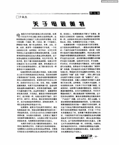 关于电视策划