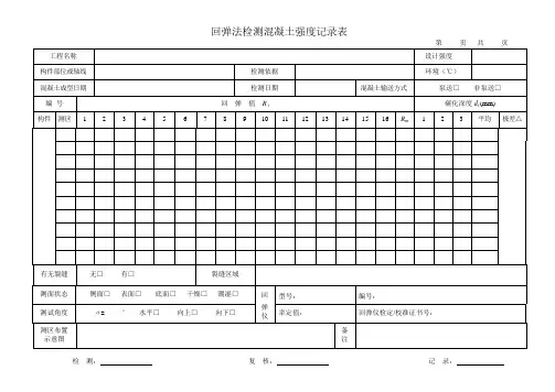 附录：混凝土回弹记录表