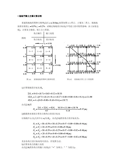 场地平整土方量计算