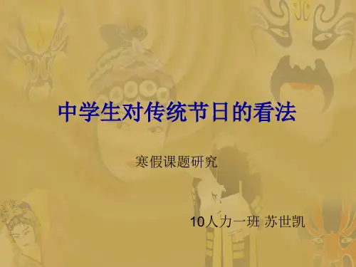 中学生对传统节日的看法