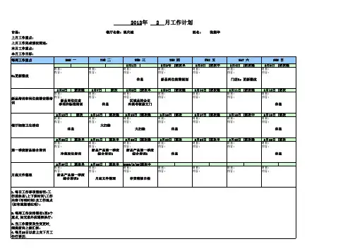 餐饮每月工作计划模版