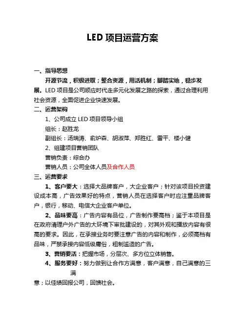 项目运营方案