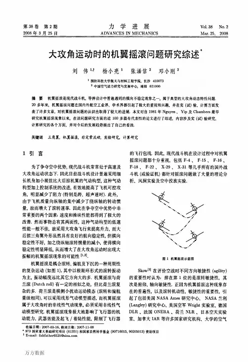 大攻角运动时的机翼摇滚问题研究综述