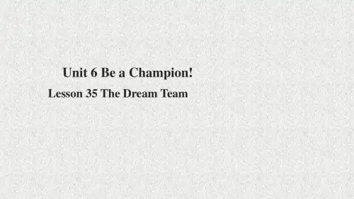 八年级英语下册 unit 6 be a champion lesson 35 the dream team课件 (新版)冀教版