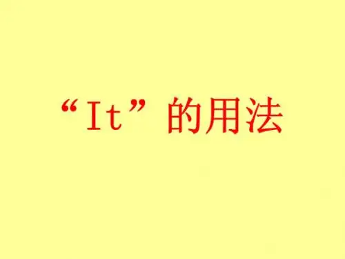 It的用法