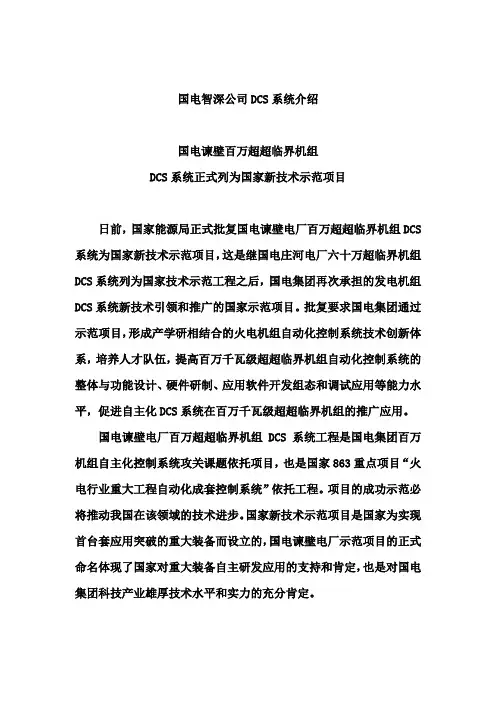 国电智深公司DCS系统介绍