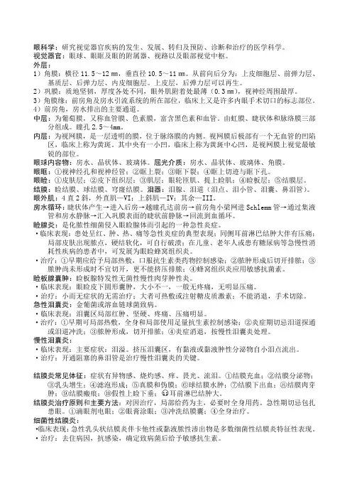 眼科复习资料