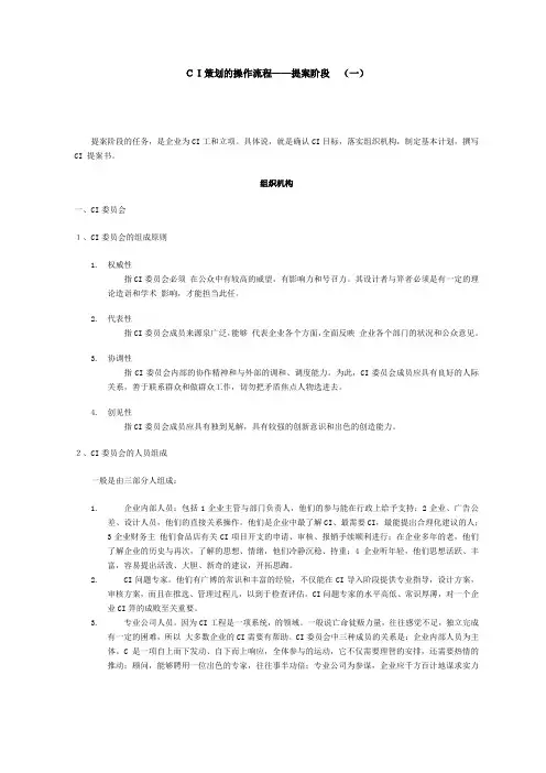CI策划的操作流程