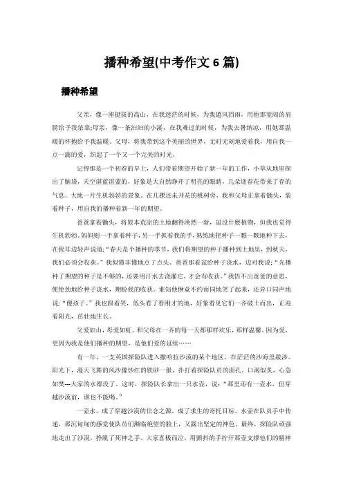 播种希望(中考作文6篇)