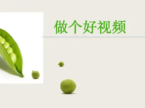 《做个好视频》PPT课件