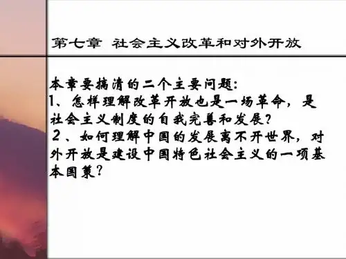 .第七章 社会主义改革和对外开放
