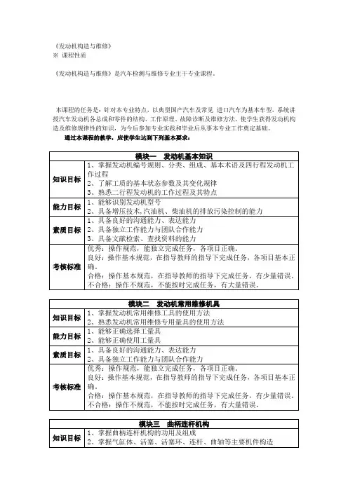 发动机构造与维修
