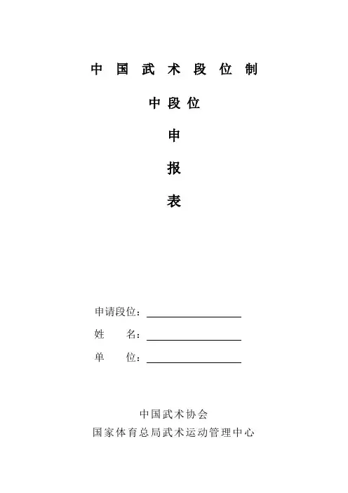 《中段位申报表》(Word)