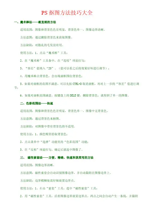 PS抠图方法技巧大全