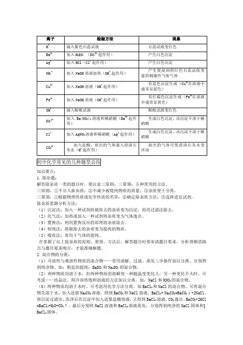 几种离子的鉴别方法