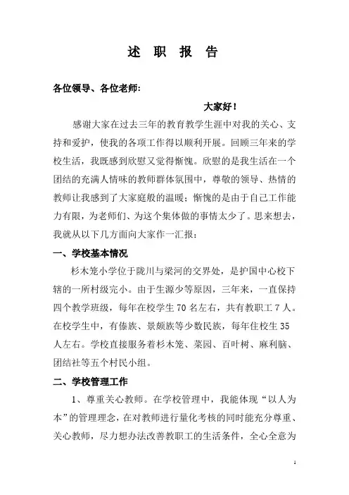 述  职  报  告