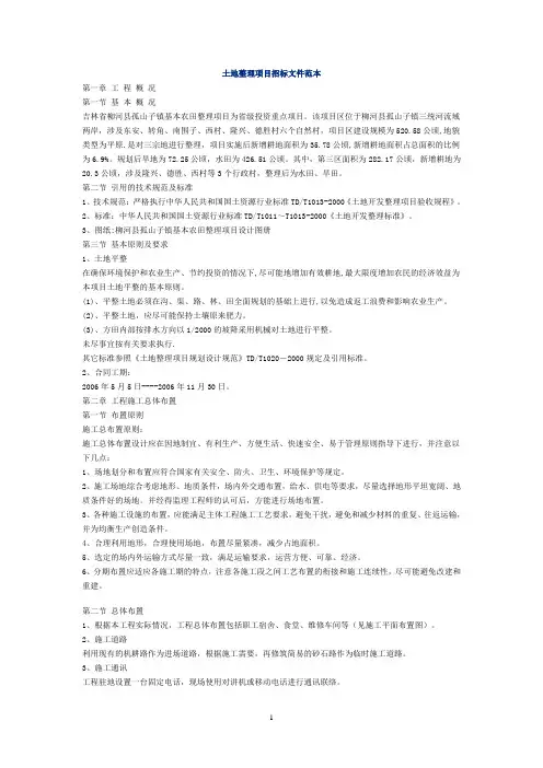 土地整理项目招标文件范本