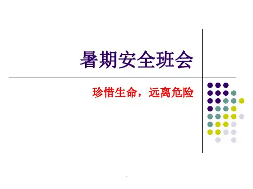 暑假假期安全教育PPT演示课件