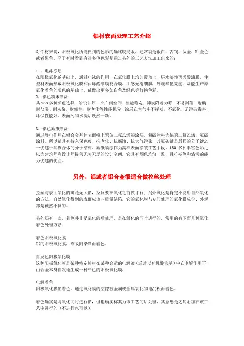 铝合金表面处理
