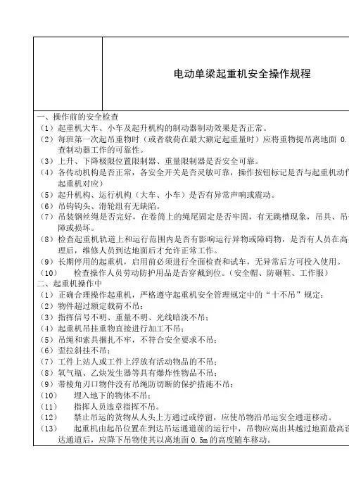 桥式起重机安全操作规程 2