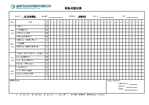 设备点检记录