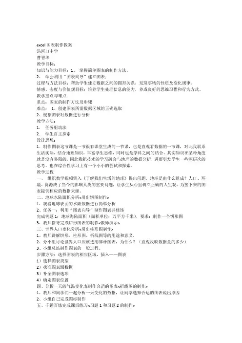 excel图表制作教案