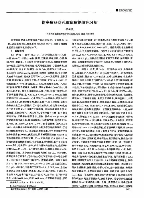 伤寒病肠穿孔重症病例临床分析
