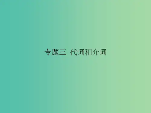 高考英语二轮专题复习 专题三 代词和介词