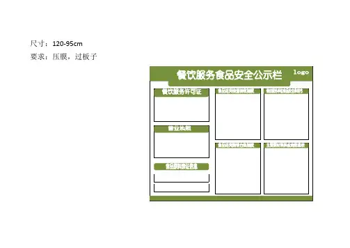 食品安全公示栏120-90cm