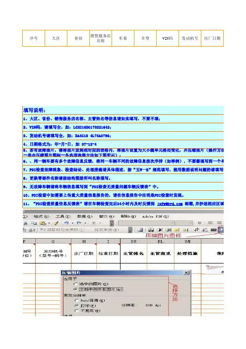 车型PDI检查反馈表