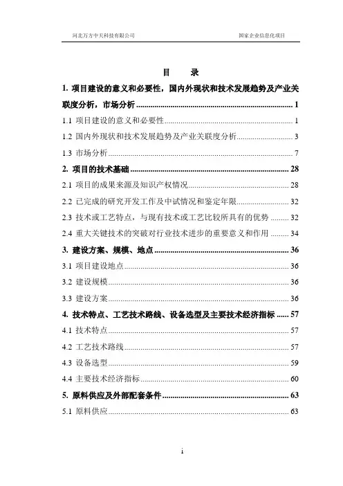 国家企业信息化项目可行性研究报告