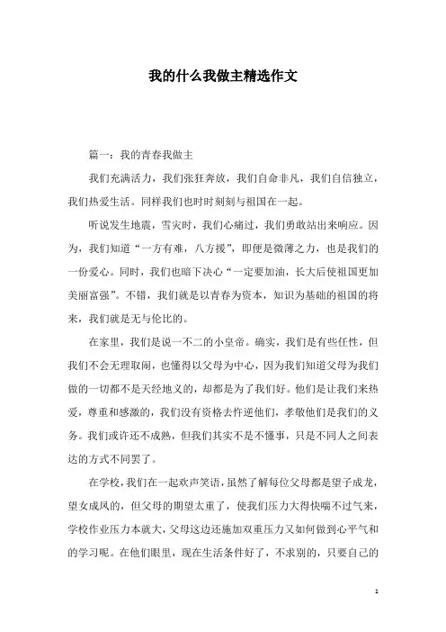 我的什么我做主精选作文