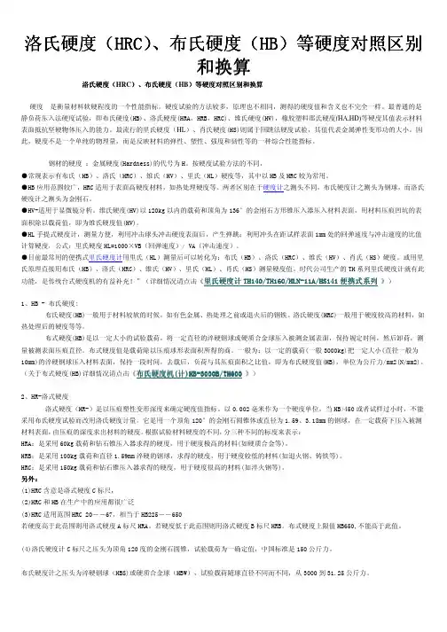 洛氏硬度换算