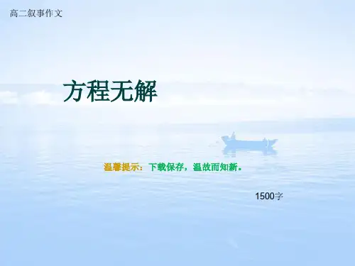 高二叙事作文《方程无解》1500字