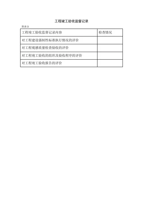 工程竣工验收监督记录
