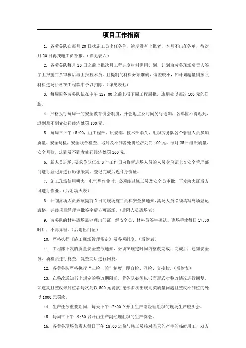 项目工作指南