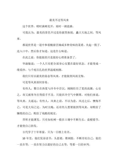 最美不过等风来--作文