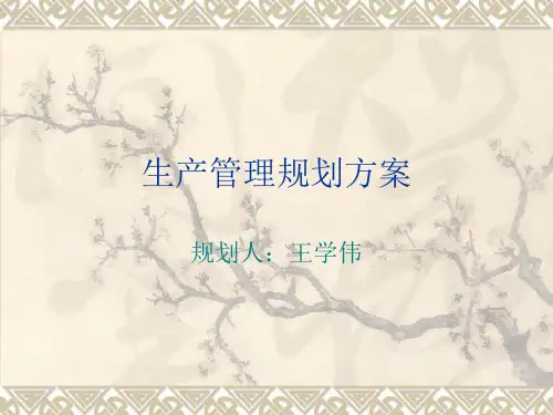 生产管理规划方案