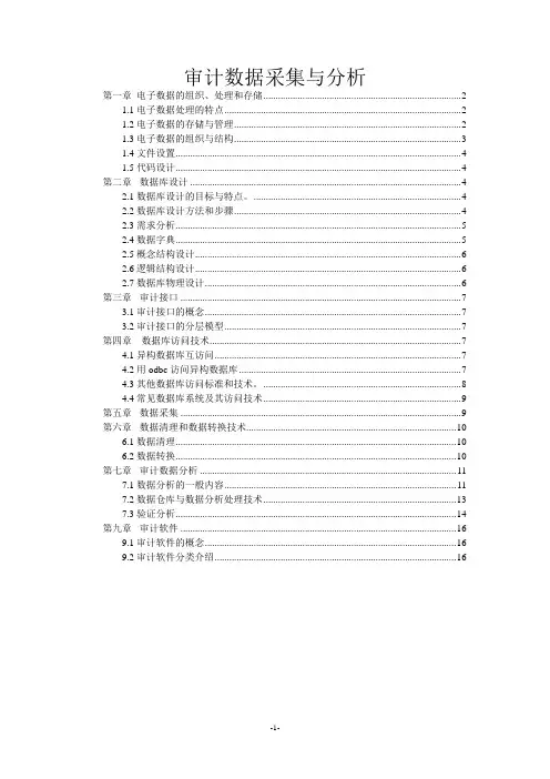 1、审计数据采集与分析概要