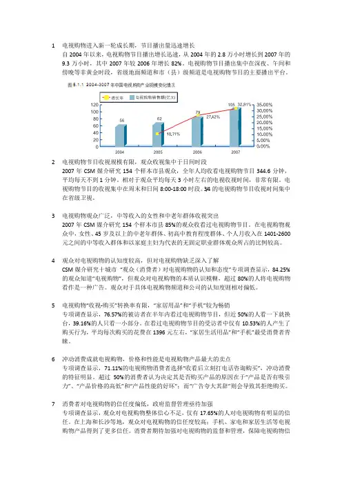 电视购物市场分析