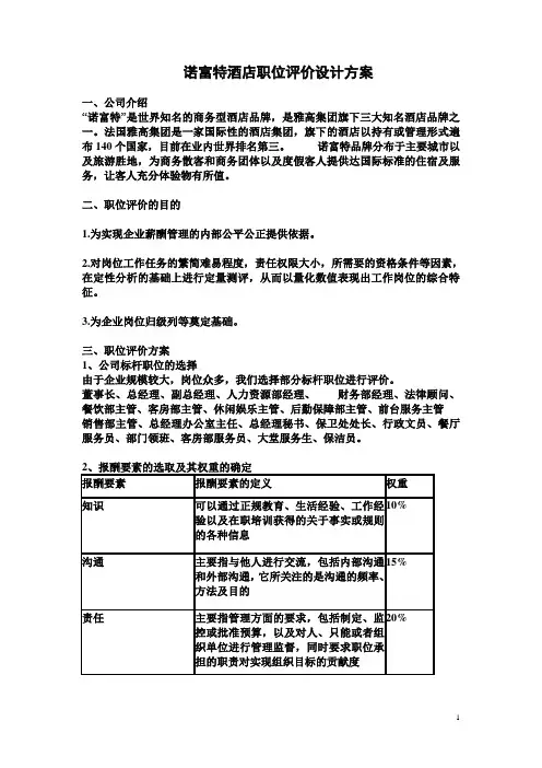 职位评价方案