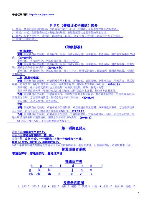 【精】普通话培训资料